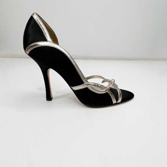 BEBE Black and Silver Slip On Party Heels‎ 6 - Picture 4 of 9